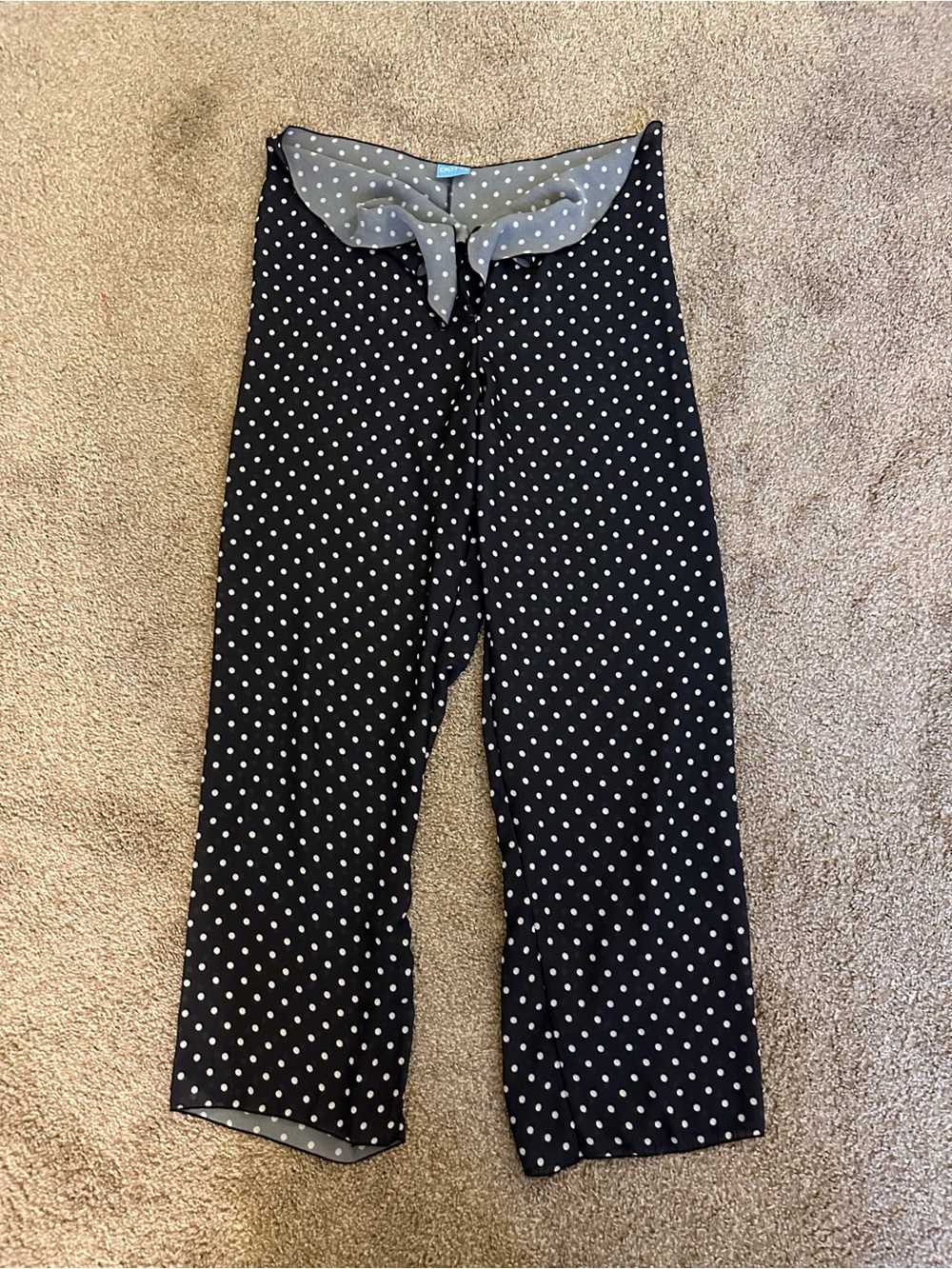 Dotti Black with White Polka Dot Cropped Pants